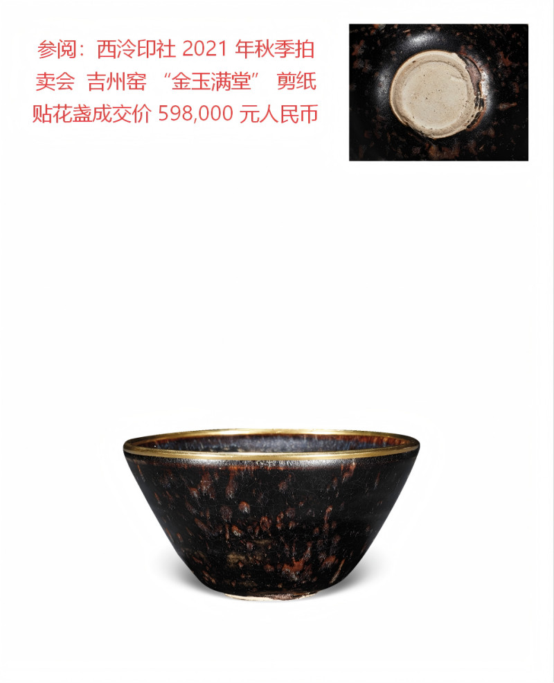 明代 吉州窑剪纸贴画吉语盏 - 图12