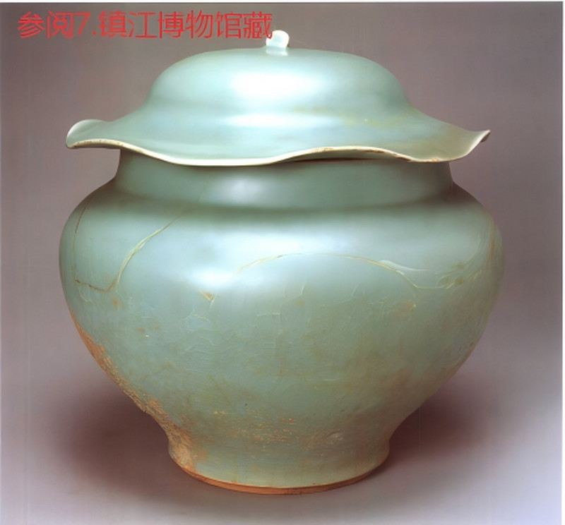 明代 龙泉窑粉青釉莲瓣纹荷叶盖罐 - 图20