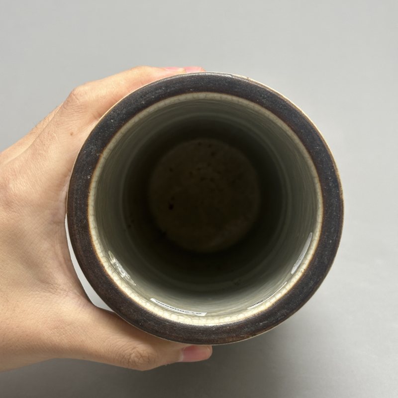 清中期 哥釉堆塑铁骨泥龙纹箭筒 - 图3