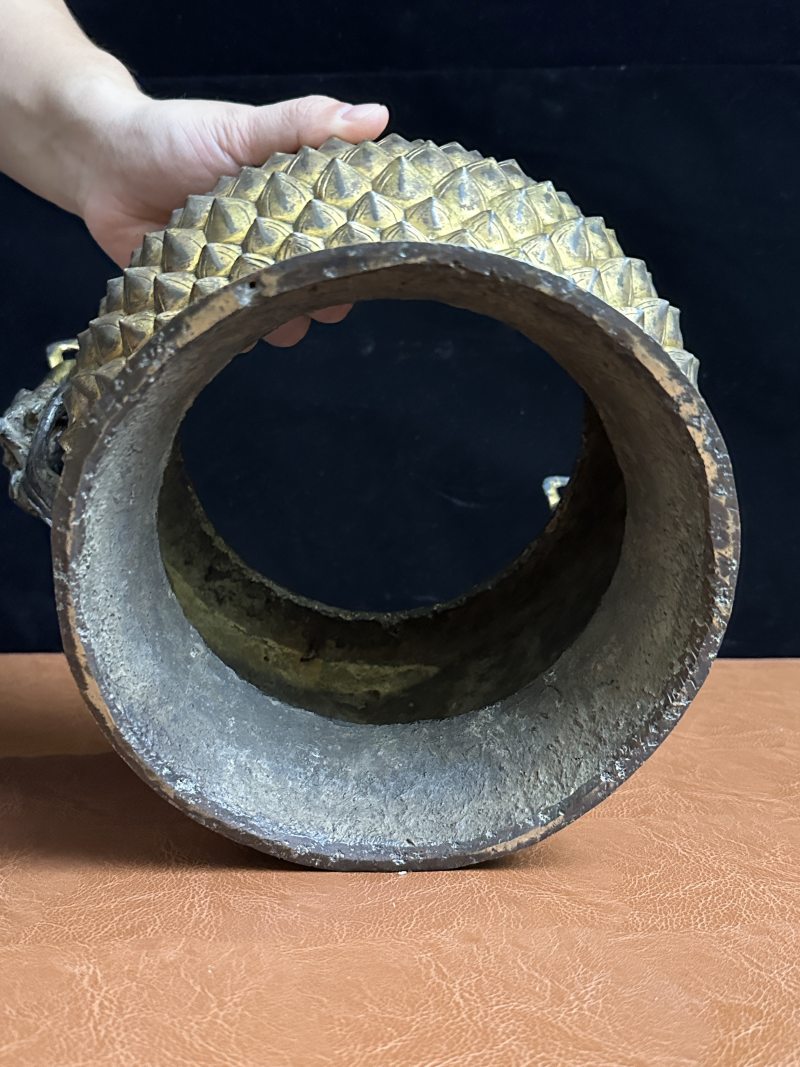 明中期 铜鎏金童子拜观音 - 图13