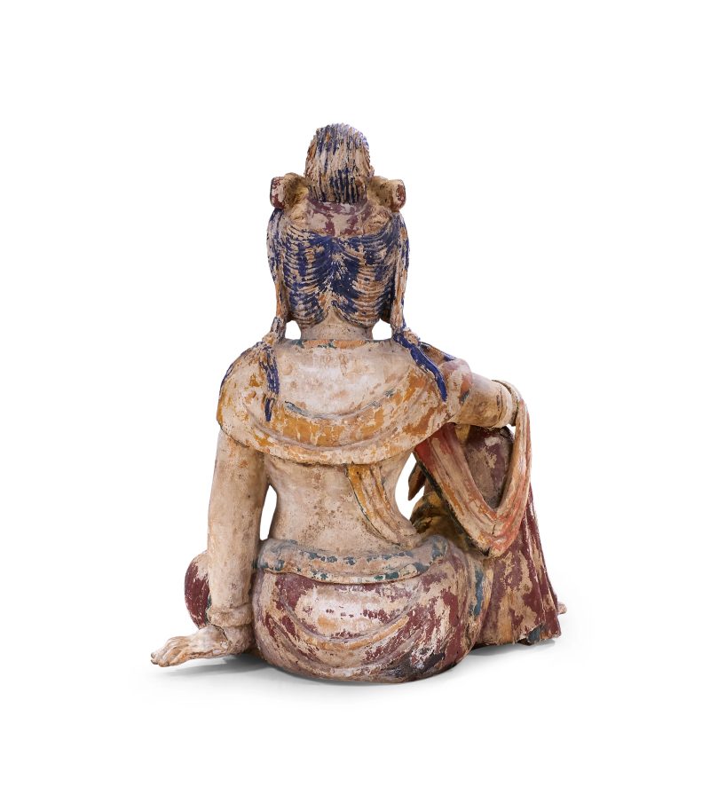 明 木胎彩繪觀音像 | A Chinese polychrome painted wood figure of Guanyin - 图3