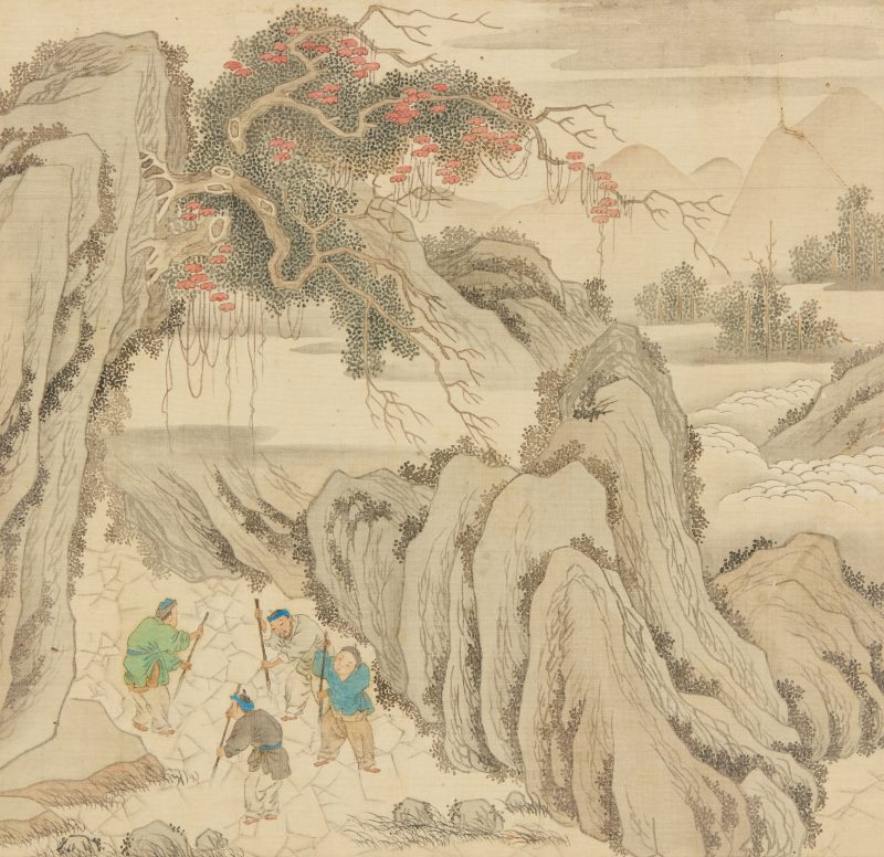 清晚期 《豳風圖》十三幅，設色絹本，玻璃鏡框 | Chinese school, late Qing dynasty - 图6