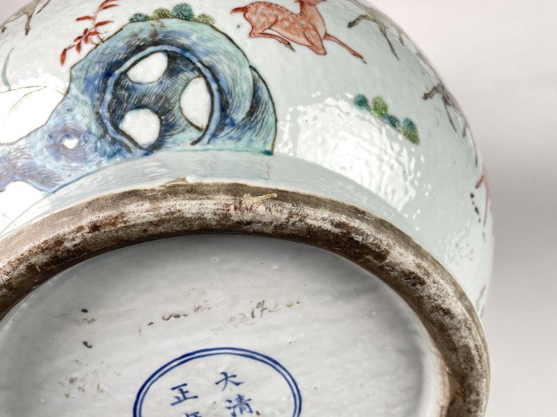 清晚期  粉彩百鹿尊一对 - 图27