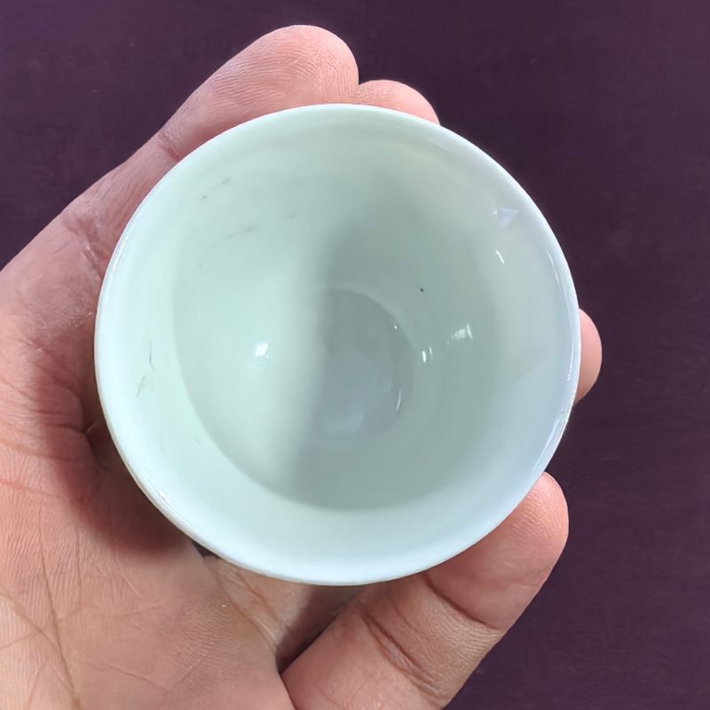 清光绪 青花兰草纹杯 - 图4