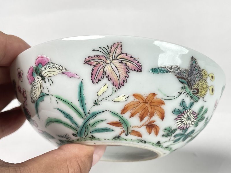 清嘉庆 粉彩花卉纹碗 - 图4