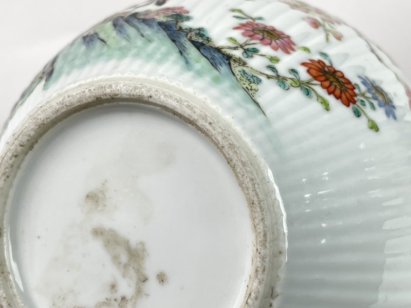 清晚期 粉彩花鸟瓜棱纹小缸 - 图10