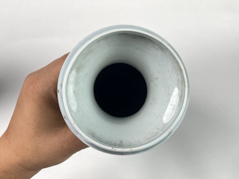 民国 青釉双耳瓶一对 - 图7