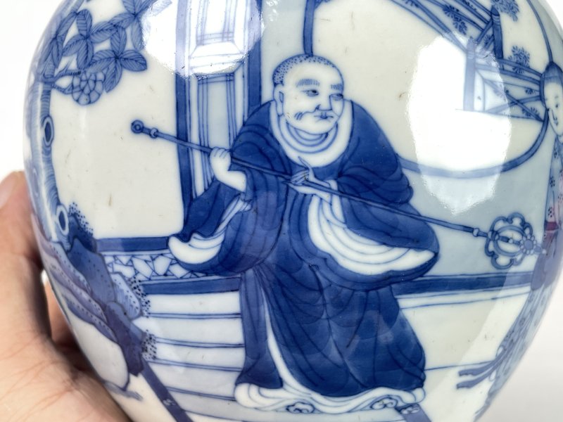 清晚期 青花人物纹尊 - 图6