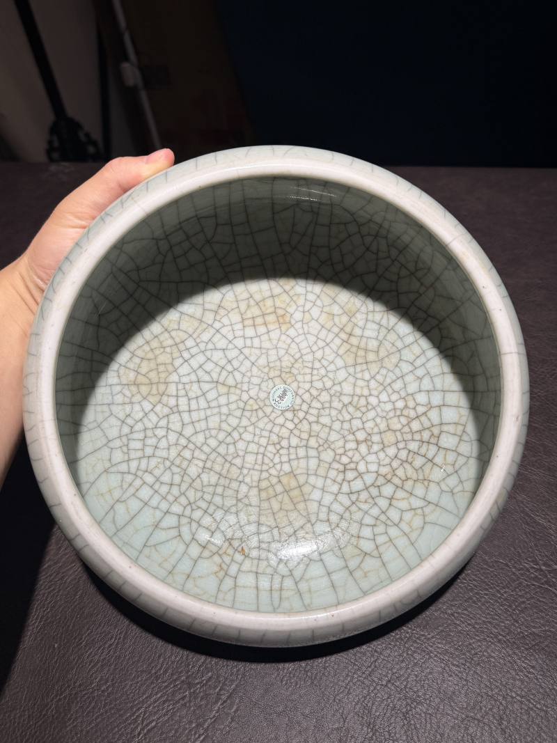 清乾隆 哥釉乳足水丞 - 图2
