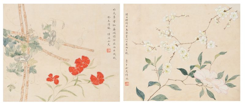 惲冰（傳） 花卉圖兩幅 | After Yun Bing (17th - 18th century) — Flowers