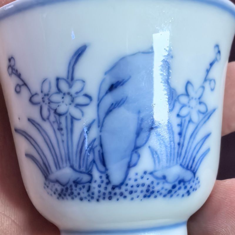 清光绪 青花兰草纹杯 - 图7
