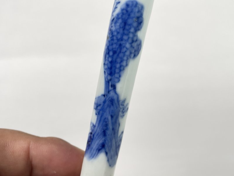 清康熙 青花山水纹毛笔 - 图4