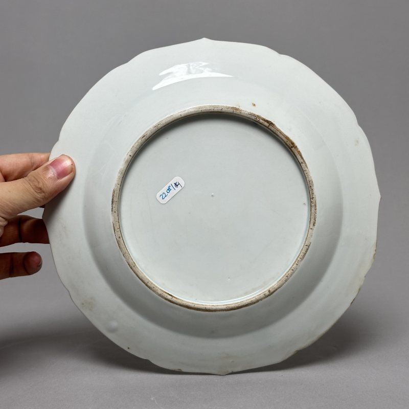 清晚期 五彩花卉纹盘 - 图4