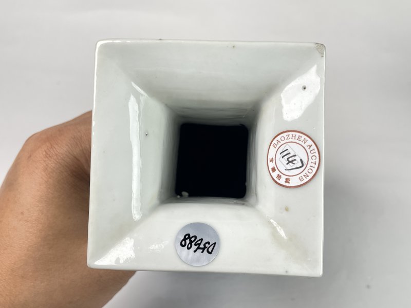 清晚期 青花山水纹四方尊 - 图11