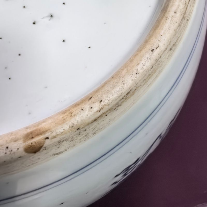 清康熙 青花持莲童子罐 - 图10