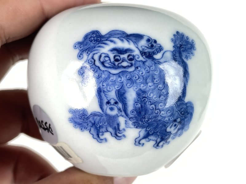清光绪 青花太师少师纹水盂 - 图7