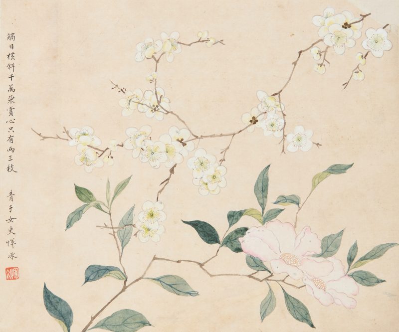 惲冰（傳） 花卉圖兩幅 | After Yun Bing (17th - 18th century) — Flowers - 图3