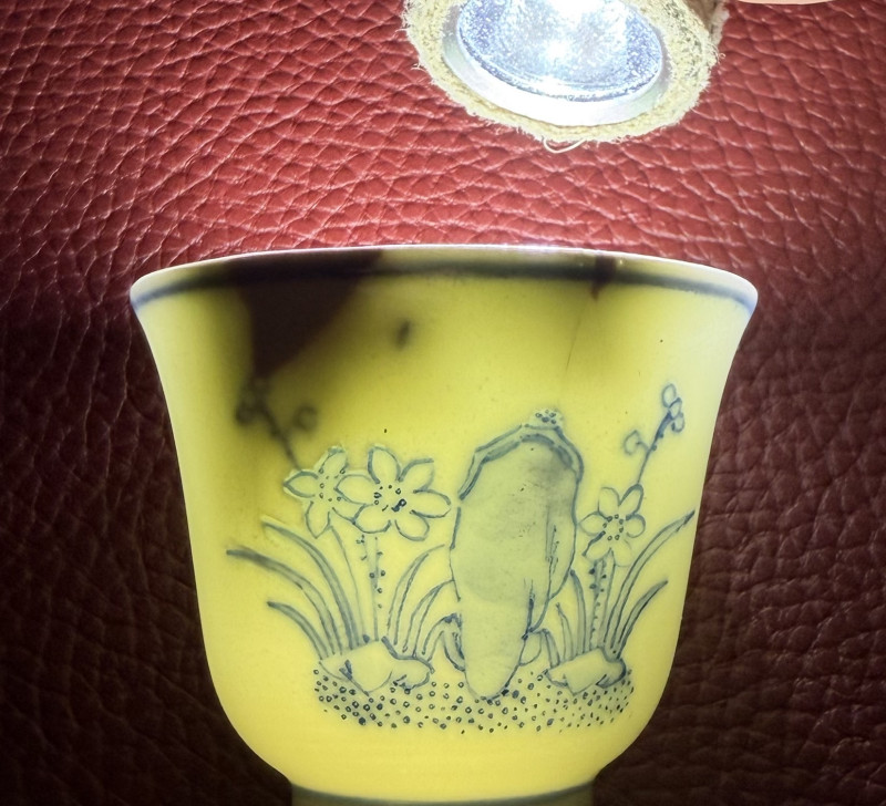清光绪 青花兰草纹杯 - 图10