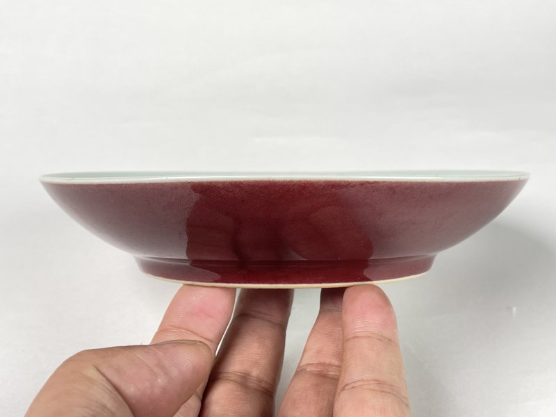 清康熙 红釉盘 - 图8