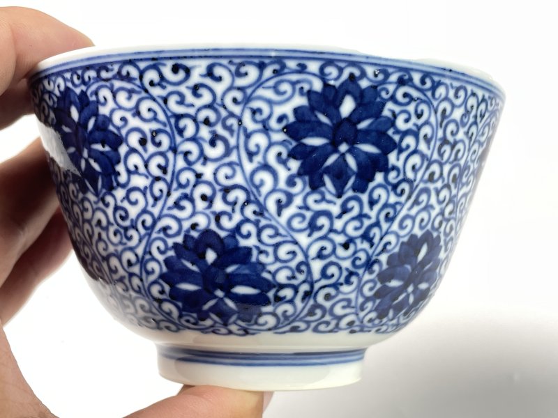 清光绪 青花缠枝莲纹碗 - 图4