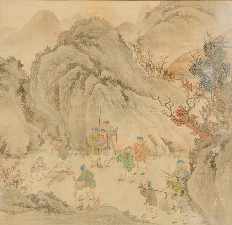 清晚期 《豳風圖》十三幅，設色絹本，玻璃鏡框 | Chinese school, late Qing dynasty - 图11