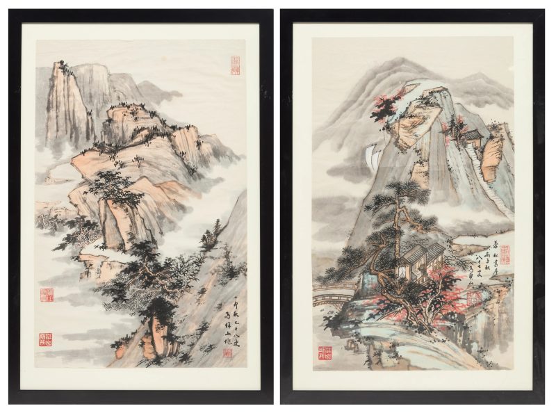馬寶山 (1911-2004) 水墨山水兩幅；馬國慶 (1956年生) 書法兩幅 | Chinese School, 20th century — Two landscape paintings and two calligraphic works - 图6