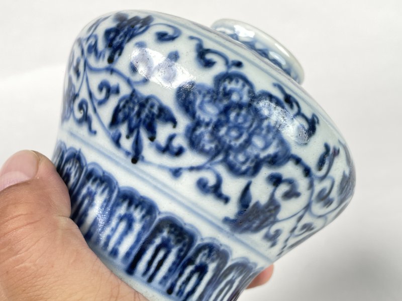 清乾隆 青花缠枝花卉纹天字罐 - 图8