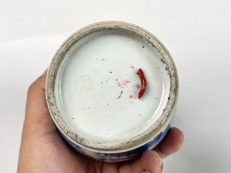清康熙 青花山水纹小花觚 - 图12