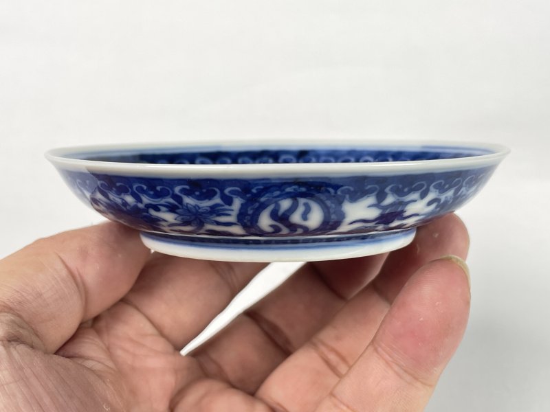 清乾隆 青花高山流水纹小盘 - 图4