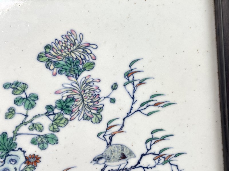 清雍正 斗彩花卉纹瓷板 - 图7