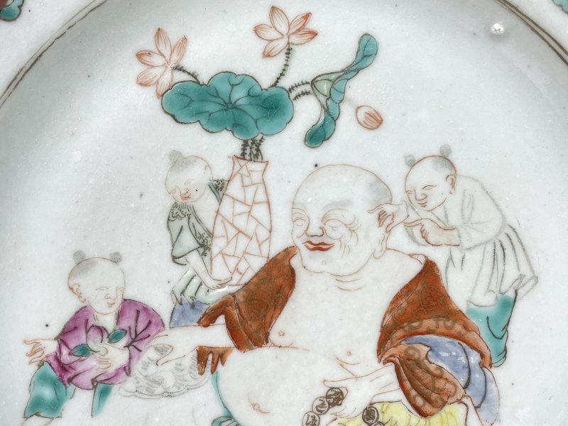 清雍正 粉彩多子多福纹盘 - 图4