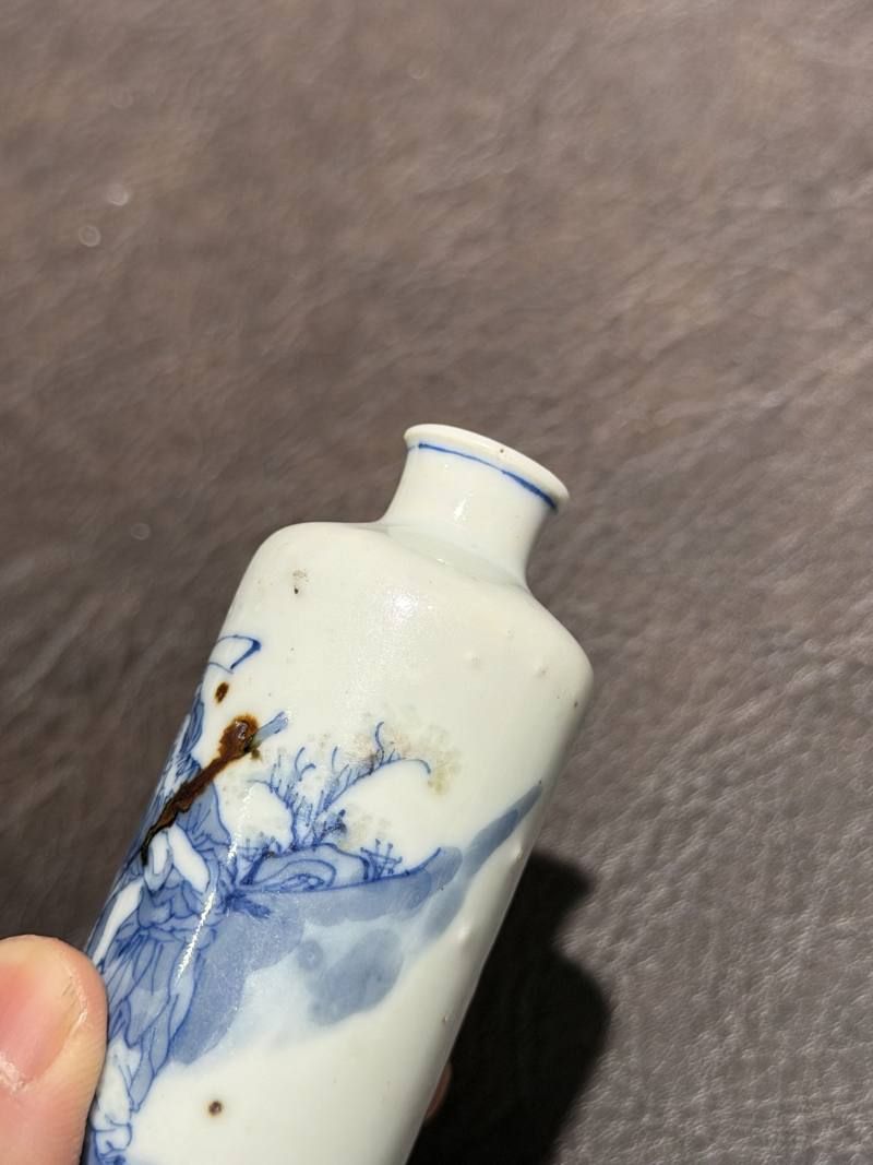 清道光 青花釉里红人物故事图鼻烟壶 - 图14