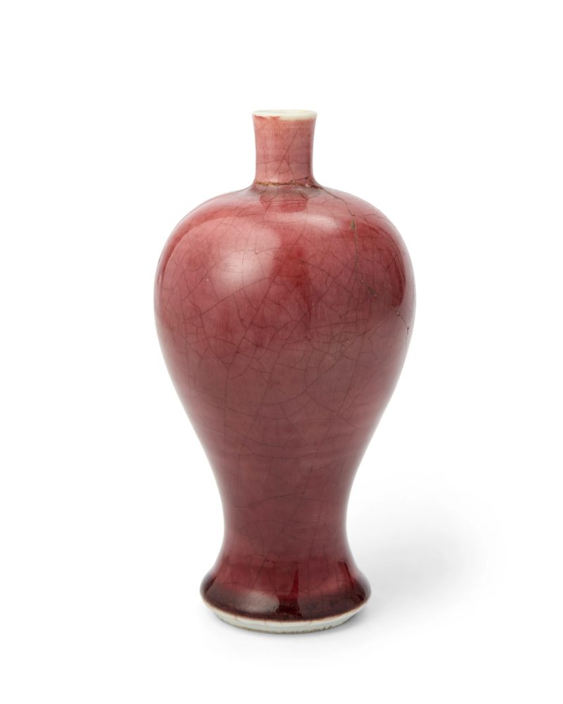 清康熙 郎窯紅釉梅瓶 | A small Chinese 'langyao' copper-red baluster vase, meiping - 图1