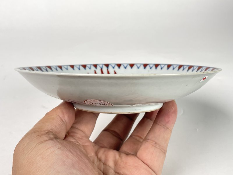 明天启 青花红绿彩罗汉图盘 - 图7