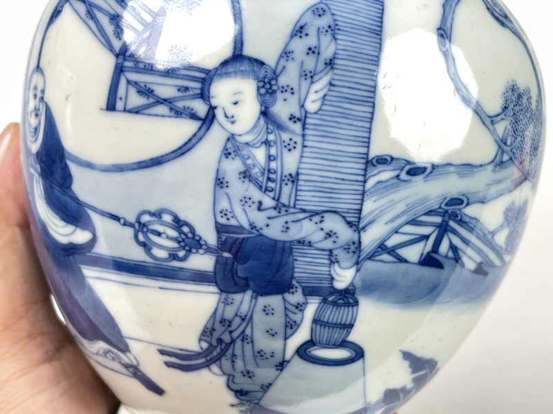 清晚期 青花人物纹尊 - 图7