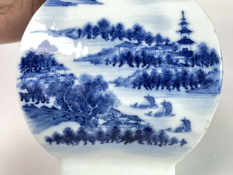 清晚期 青花山水纹四方尊 - 图6