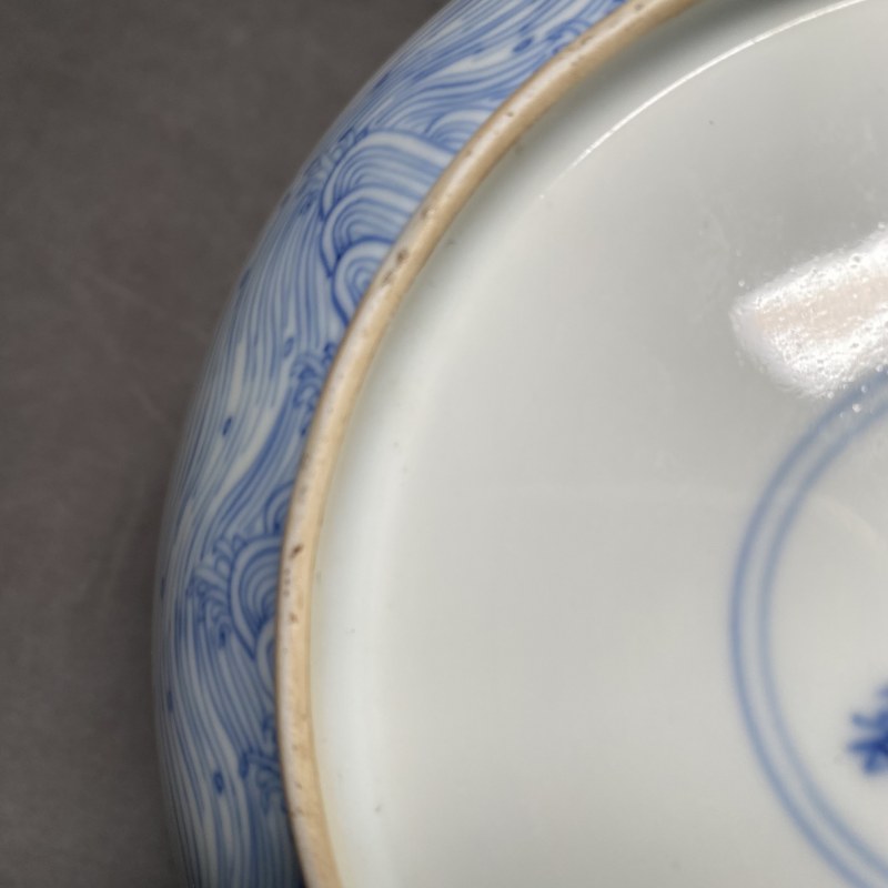 清康熙 青花福山寿海图盘 - 图8
