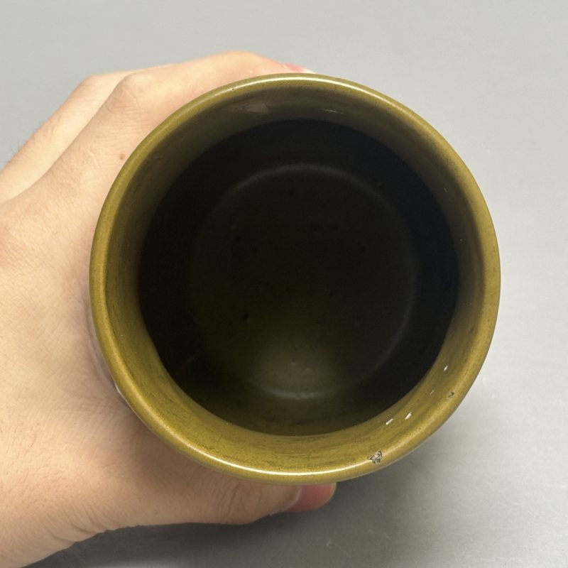 清晚期 厂官釉筒杯 - 图3