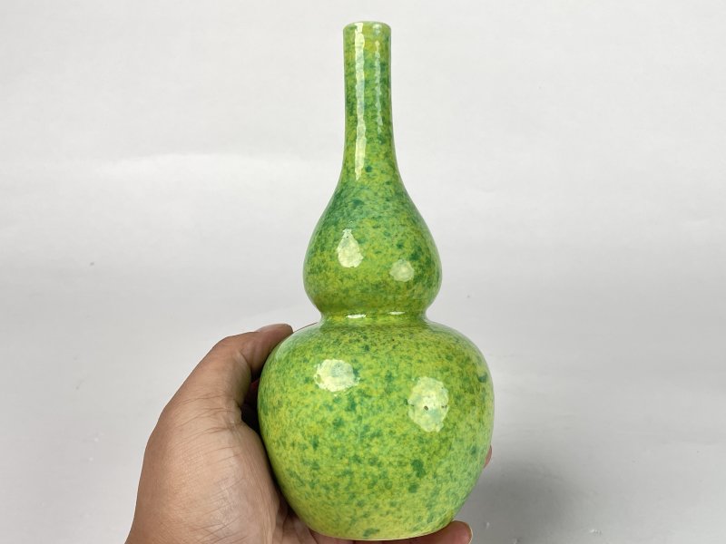 清中期 吹绿釉葫芦瓶 - 图4