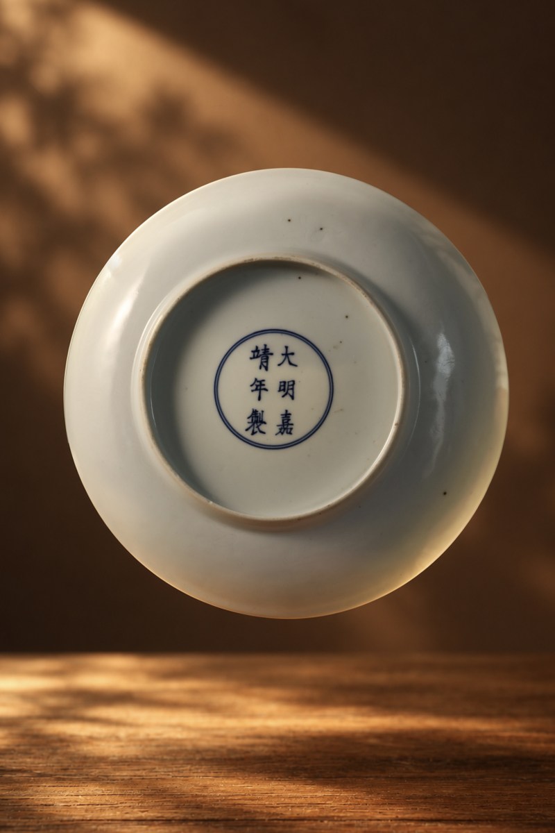 明嘉靖 白釉暗刻龙纹大盘 - 图10