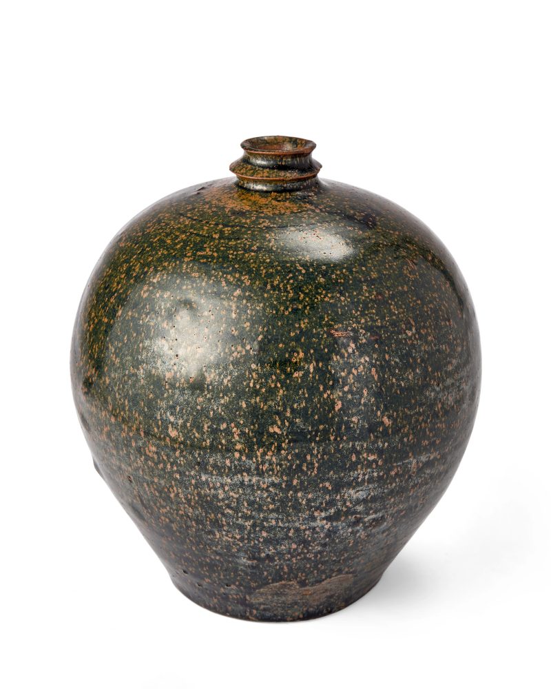 宋 黑釉褐斑罐 | A Chinese Henan russet-splashed black-glazed globular jar - 图1