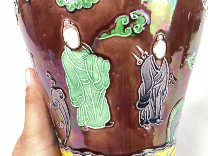 清 仿法华釉人物纹梅瓶 - 图6