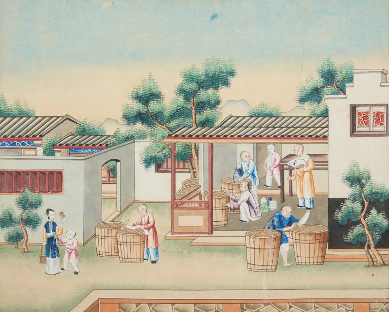 十九世紀上半葉 生活場景圖一組四幅 | Chinese export school, first half of 19th century - 图2