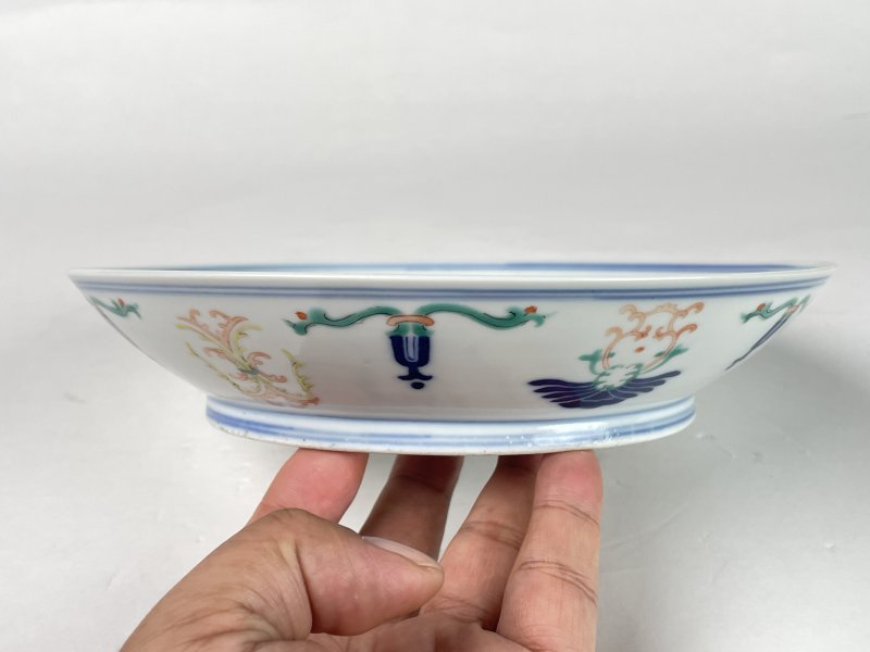 清光绪 斗彩忍冬纹盘 - 图4