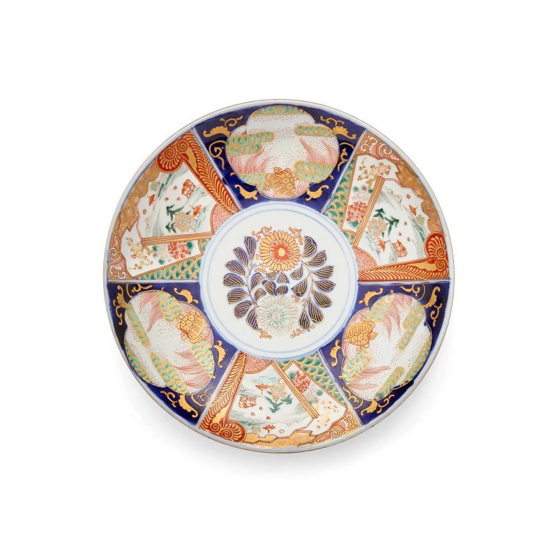 A Japanese verte-Imari plate
