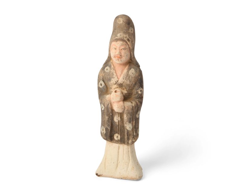 唐 彩繪陶胡商俑 | A Chinese painted pottery figure of a foreign merchant - 图1