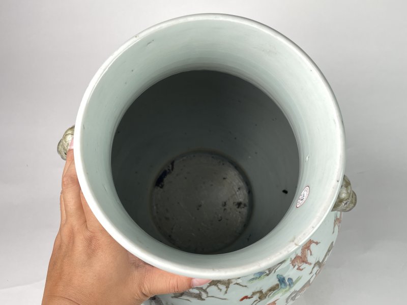 清晚期  粉彩百鹿尊一对 - 图12