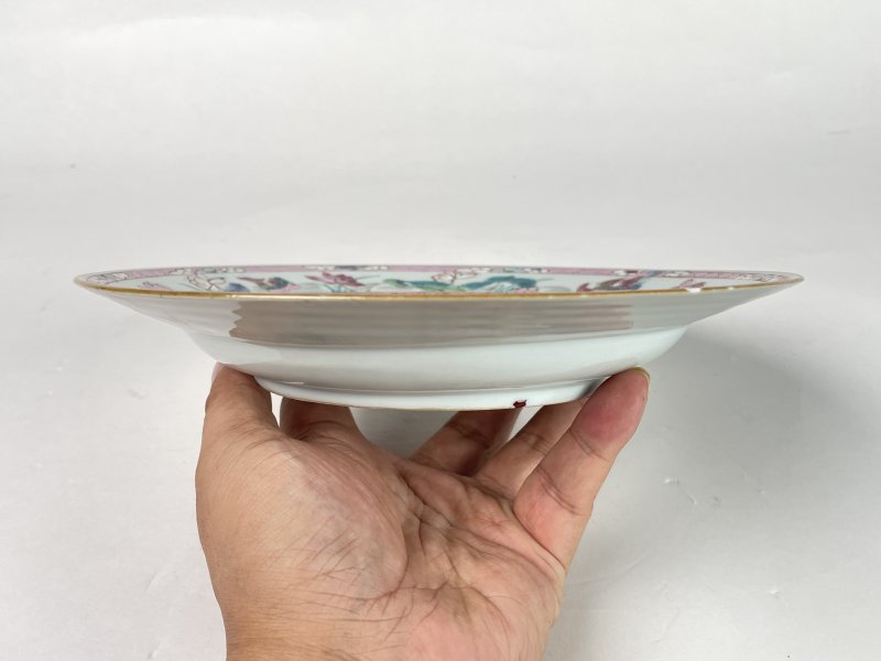 清雍正 粉彩荷花纹盘 - 图6