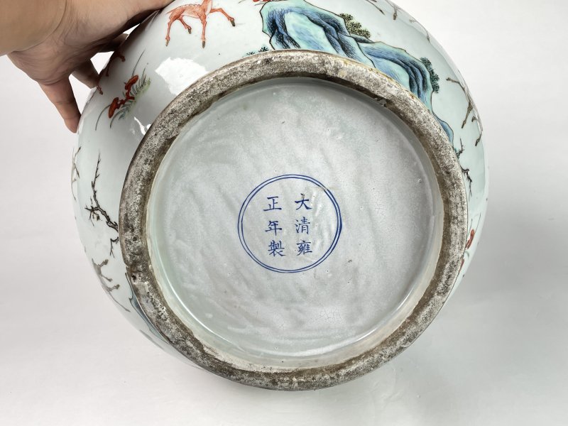 清晚期  粉彩百鹿尊一对 - 图13