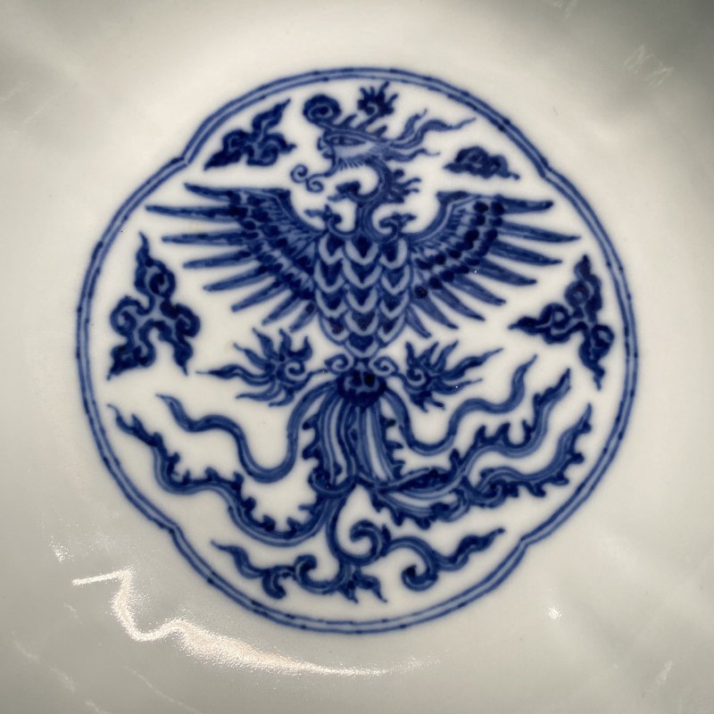 清雍正 青花龙凤纹花口碗 - 图12